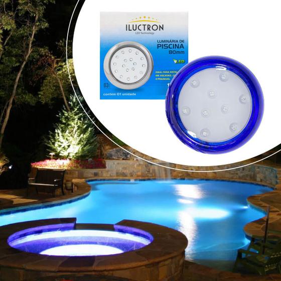 Imagem de Luminária Piscina Azul Led Ø80mm 9w Luz Azul St1847