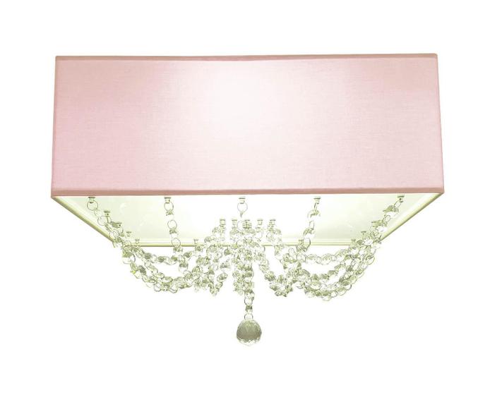 Imagem de Luminária Plafon Com Cristais 40X40X15 Quadrada Cor: Rosa