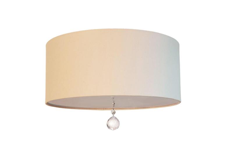 Imagem de Luminária Plafon Com Cristal Cúpula Cru 30X15 2E27 Bivolts