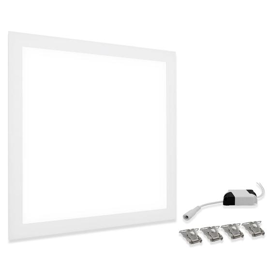 Luminária Plafon Painel Led 48W Embutir 60x60 Branco Quente EVT