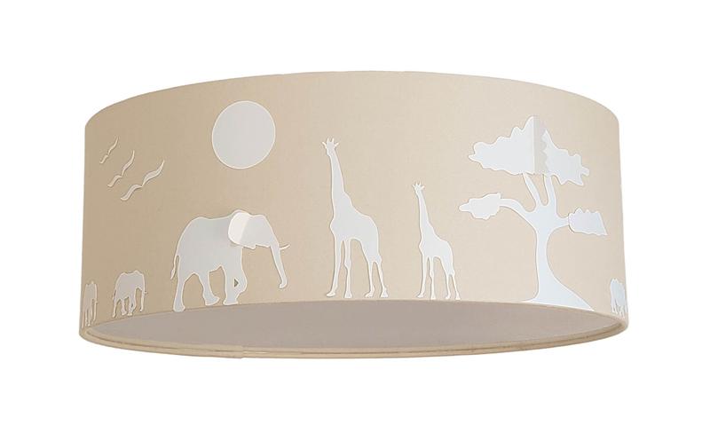 Imagem de Luminária Plafon Safari Savana Cúpula Tecido 40x15cm SKU 5840