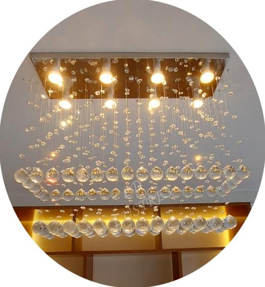 Imagem de Luminária Plafon Teto Retangular Luxuoso Para Sala De Jantar