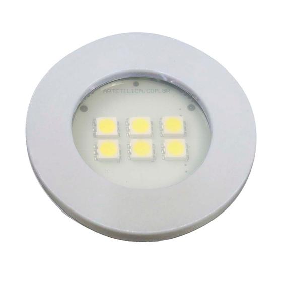 Imagem de Luminária Pontual Circular Branca Super LED Branco Quente