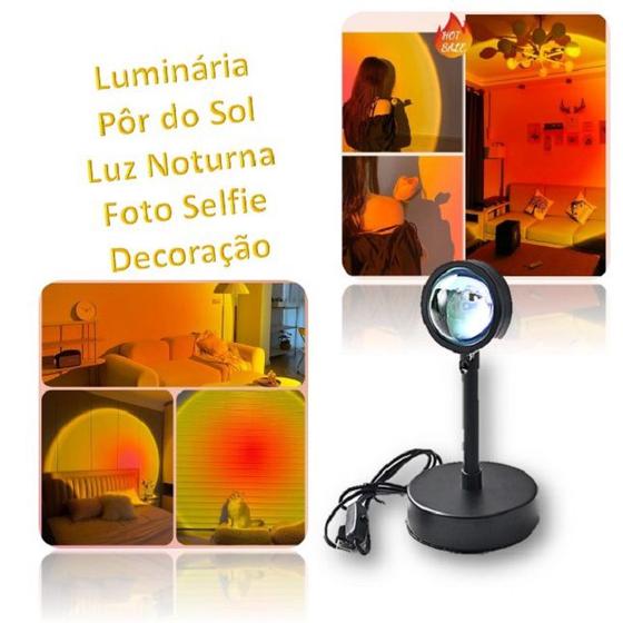 Imagem de Luminária Pôr Do Sol Led Sunset Foto Decoração Iluminação