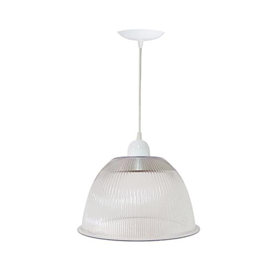 Luminaria Prismatica Bezelux 12'' Com Pendente Branco Bz12br