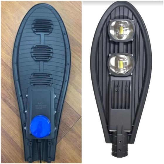 Imagem de Luminária Pública Led Cob 100w Com Rele Poste Ip67 Blindada Branca Frio com  1ano Garantia