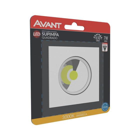 Luminária Quadrada Spot Supimpa 7W 3000K Bivolt Emissão de Luz Amarela