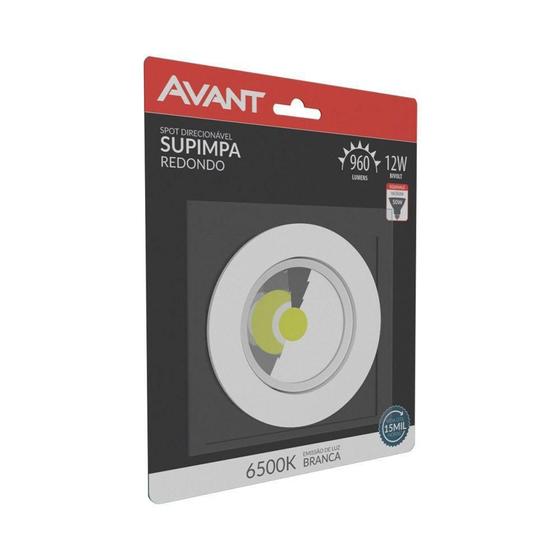 Luminária Redonda Spot Supimpa 12W 6500K Bivolt Emissão de Luz Branca