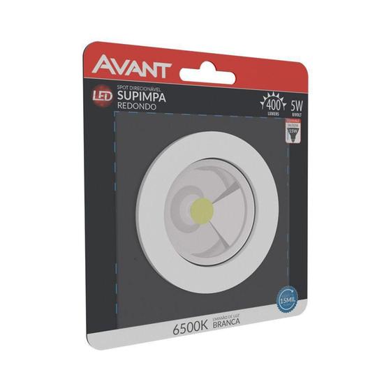 Luminária Redonda Spot Supimpa 5W 6500K Bivolt Emissão de Luz Branca