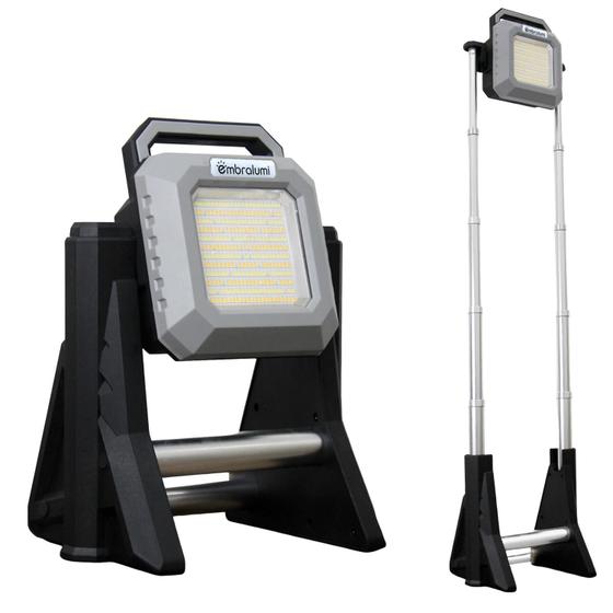 Imagem de Luminária Refletor Dimerizável Led S/ Fio Recarregável Tripé