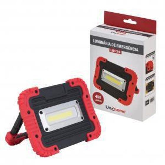 Imagem de Luminária Refletor Lanterna Emergencial LED COB Vermelha - Uny Home