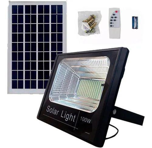 Imagem de Luminaria Refletor Solar Led 100w Holofote + Placa Solar