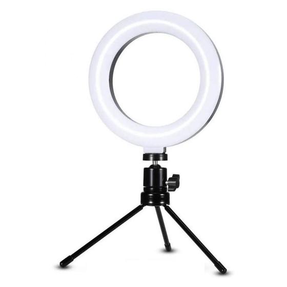 Imagem de Luminária Ring Light 10 com Ball Head + Tripé + Adaptador para Celular
