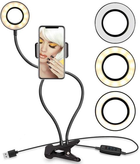 Imagem de Luminária Ring Light + Youtuber Suporte Celular Selfie