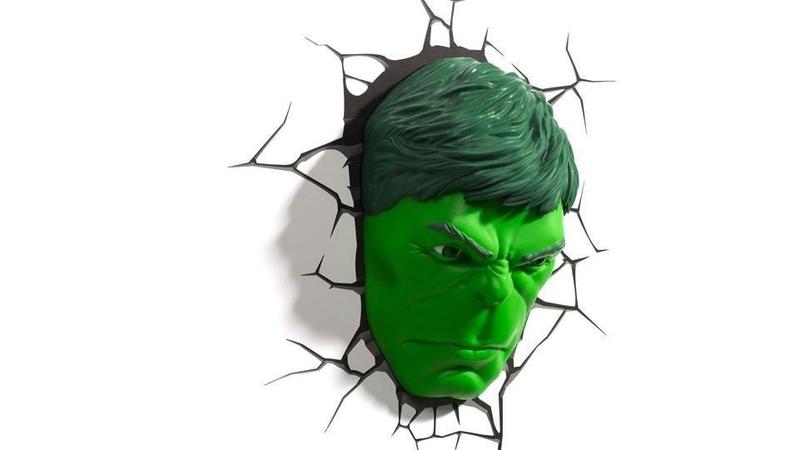 Imagem de Luminária Rosto do Hulk Face 3d Light Fx Avengers  MARVEL