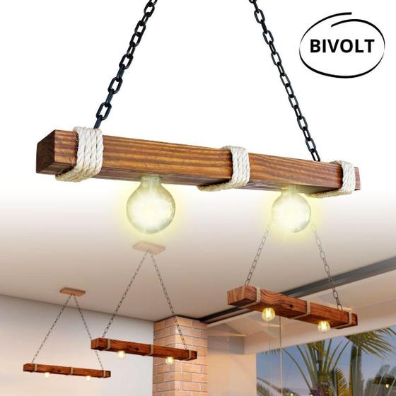 Luminária Rustica De Caibro Lustre Pendente Decoração Soulfins Lustre Magazine Luiza