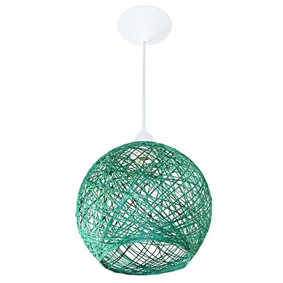 Luminária Rústica de Teto Artesanal Fibra Natural 25 cm Equilíbrio