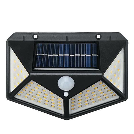 Imagem de Luminária Solar 100 Leds Com Sensor Presença Movimento