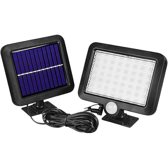 Imagem de Luminária Solar 56 Leds Luz De Jardim Para Parede Com Sensor De Presença Com 3 Funções