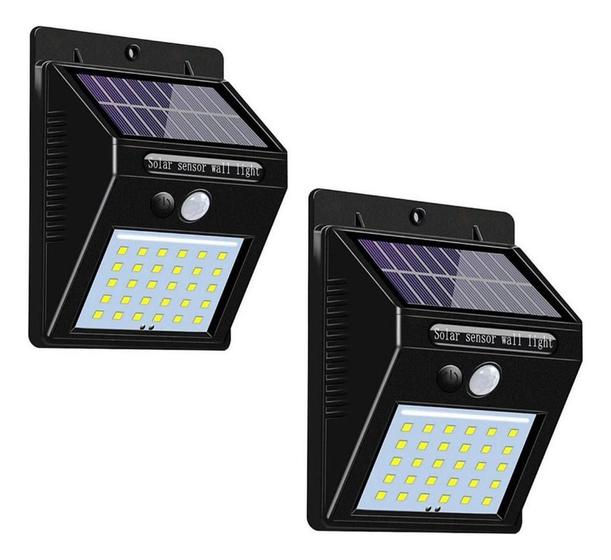 Imagem de Luminária Solar Arandela Kit 2 - 30 LED Sensor de Presença