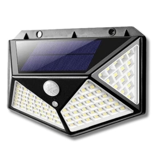 Imagem de Luminária Solar Externa Arandela SUPER 100 Leds Prova D'água Com chaveiro