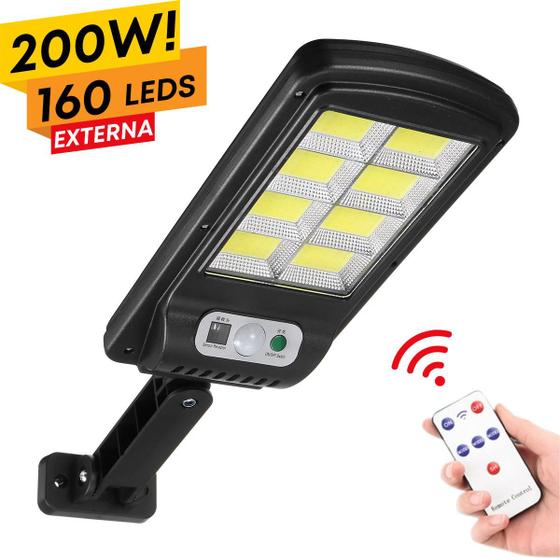 Luminaria Solar Externa Jardim Luz Solar Led Sensor Presença Poste