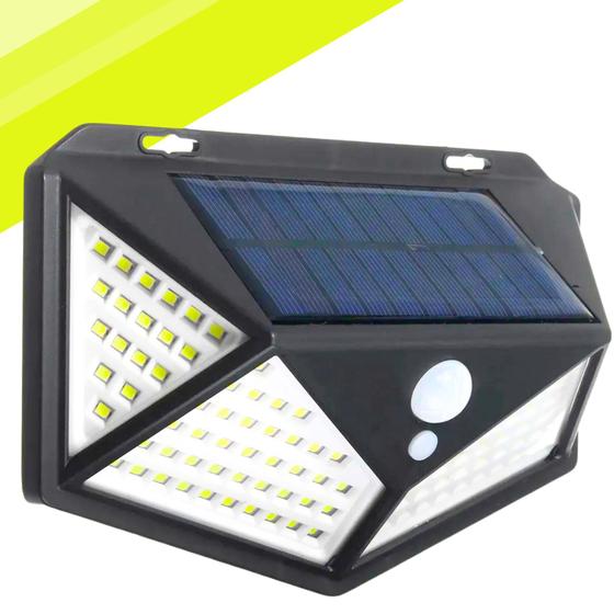 Luminaria Solar Externa Jardim Sensor de Movimento Luz Led 100 Leds