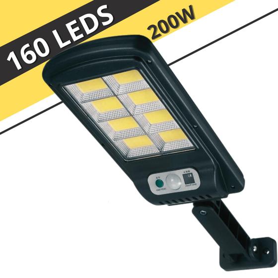 Imagem de Luminaria Solar Externa Luz Led Sensor Presença Poste Parede Forte Jardim