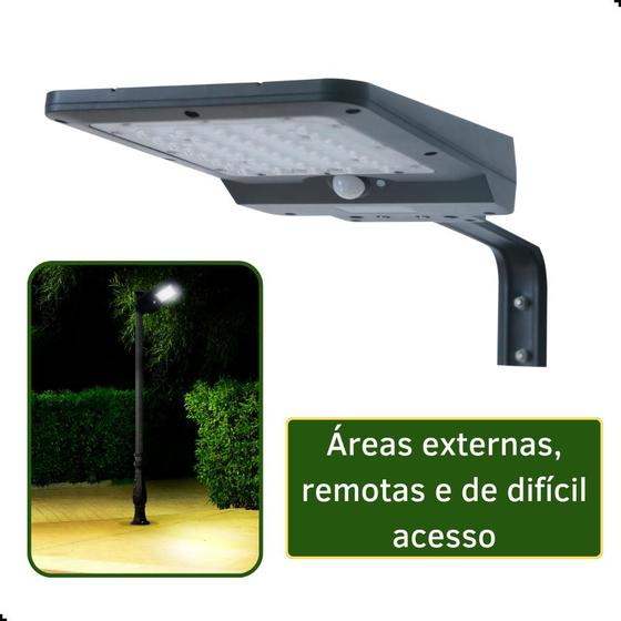 Luminária Solar Externa Poste Parede Potente 850lm 6500k ECOFORCE
