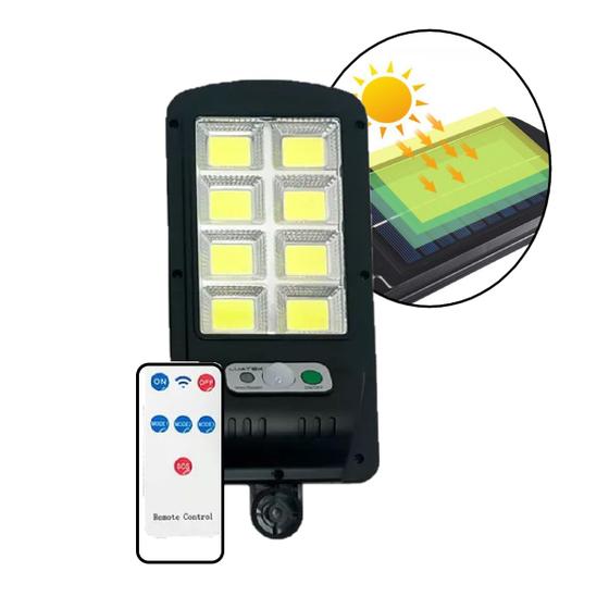 Imagem de Luminária Solar Externa Refletor de Poste 150W Com Controle Remoto e Sensor de Presença Luz Led Para Jardim Quintal