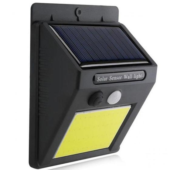 Luminaria Solar Led para Jardim Garagem Area Externa Potente 48 Led Cob