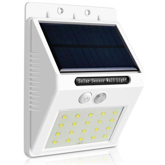 Imagem de Luminaria solar led sensor refletor branco quente ou frio - OEM