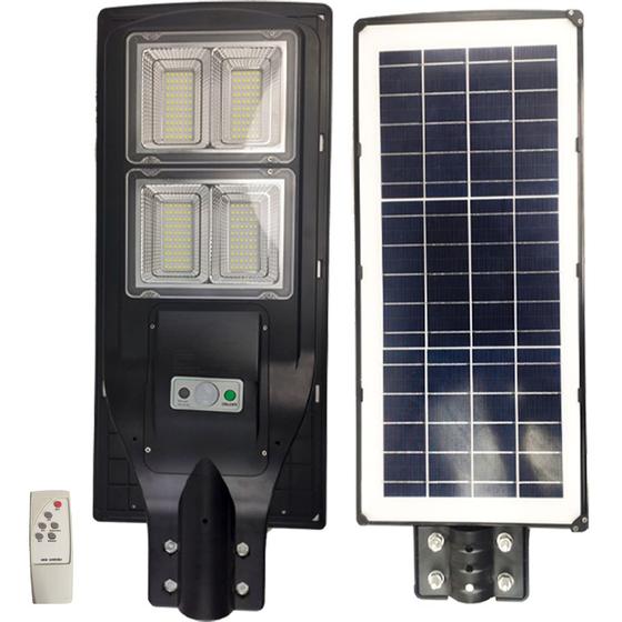 Imagem de Luminaria Solar Poste 240w Led Controle e Sensor Timer Paredes Barras Jardins Areas Externas