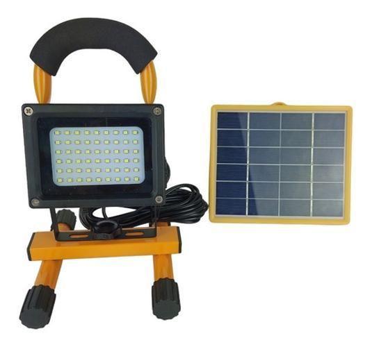 Imagem de Luminária Solar Refletor 50W Placa Solar Carrega Celular