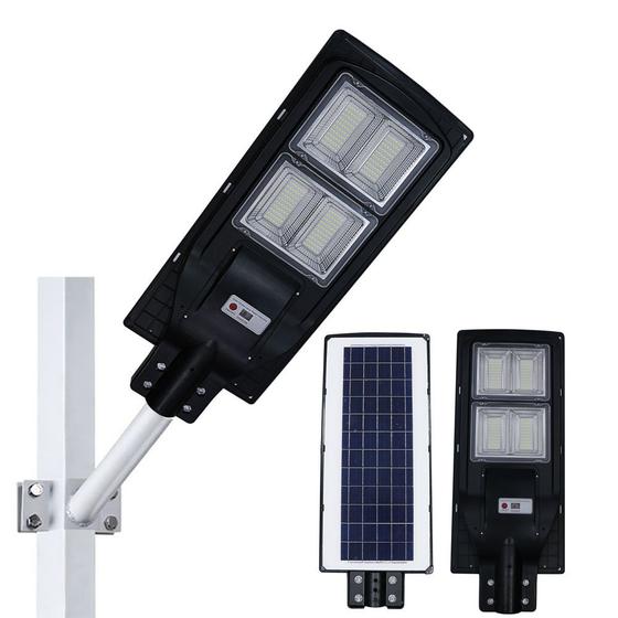 Luminaria Solar Refletor Led Placa Fotovoltaica 180w Poste Luz Sensor