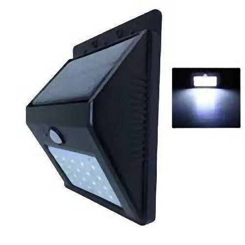 Luminária Solar Sensor De Presença 20 led 6500k preta Menor preço em Luminária Solar Sensor De Presença 20 led 6500k preta