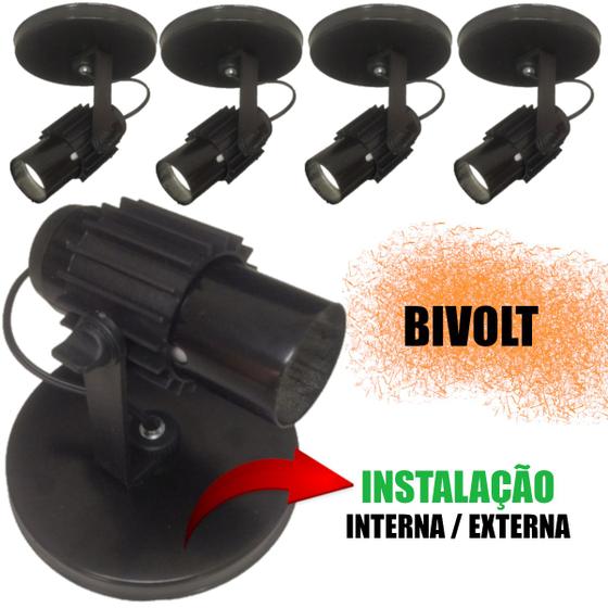 Imagem de Luminaria Spot Aletado Direcionavel Bivolt Kit 5 Unidades Teto parede Sala cozinha Quarto 