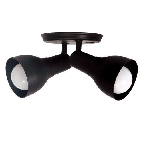 Luminária Spot Direcionável Articulado Duplo 2 Lâmpada Led E27 Beiral Sala Quarto Bivolt Corredor Banheiro Parede Teto Gesso Forro Menor preço em Luminária Spot Direcionável Articulado Duplo 2 Lâmpada Led E27 Beiral Sala Quarto Bivolt Corredor Banheiro Parede Teto Gesso Forro