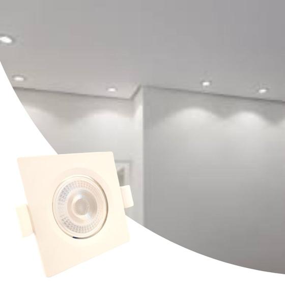 Luminária Spot LED de Embutir no Gesso 3W 6500K Quadrado Bivolt AVANT