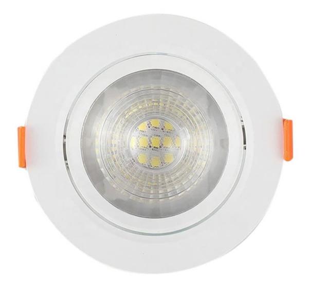 Imagem de Luminária Spot Led Redondo 7w Luz Amarela Branco Quente Direcionável Embutir Bivolt Forro Gesso PVC Madeira Corredor Sala Cozinha Escritório Banheiro