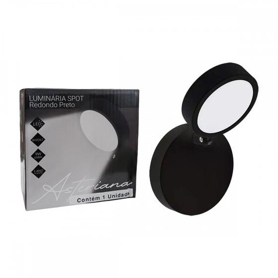 Imagem de Luminaria Spot Redonda Com Led Ilumi Preta 9W. - 6500K - Il0039