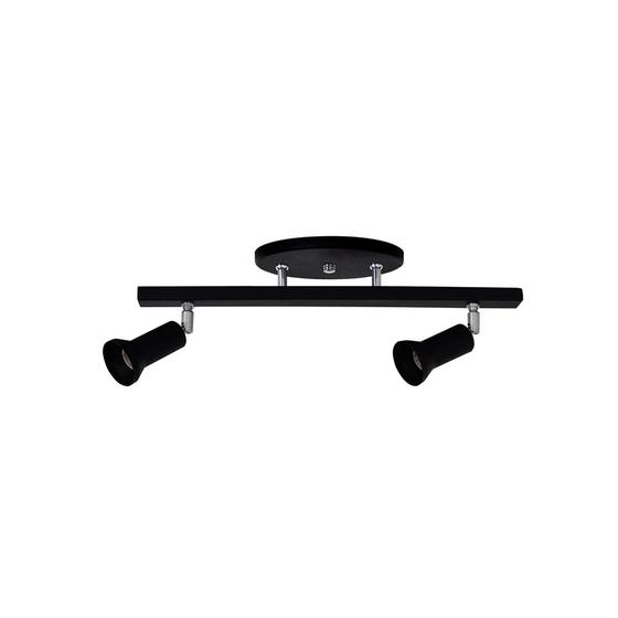 Luminária Spot Trilho 2 Lamp Gu10 Mr16 Preto - 6014/2 PT Menor preço em Luminária Spot Trilho 2 Lamp Gu10 Mr16 Preto - 6014/2 PT