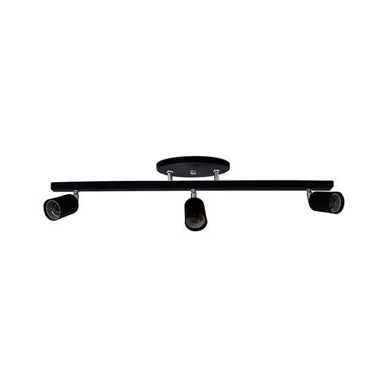 Luminária Spot Trilho 3 Lamp E27 Preto - 6013/3 PT Menor preço em Luminária Spot Trilho 3 Lamp E27 Preto - 6013/3 PT