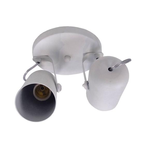 Luminária Teto 2 Spots Direcionáveis Focus Fit Branco 1282 Prelúdio Luminária de Teto