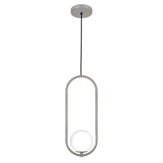 Luminária Teto Lustre Arco Globo Vidro Cozinha Mesa Prata Menor preço em Luminária Teto Lustre Arco Globo Vidro Cozinha Mesa Prata