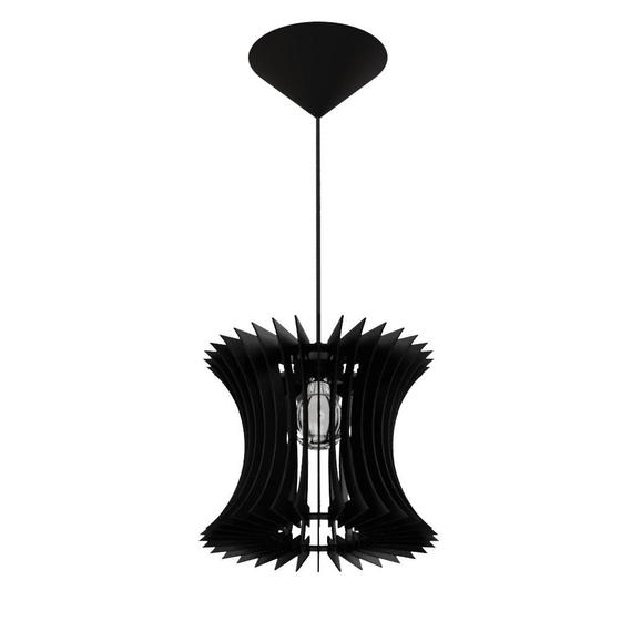 Imagem de Luminária Teto tipo Pendente CURVA MDF - Completa - Cor: Preta