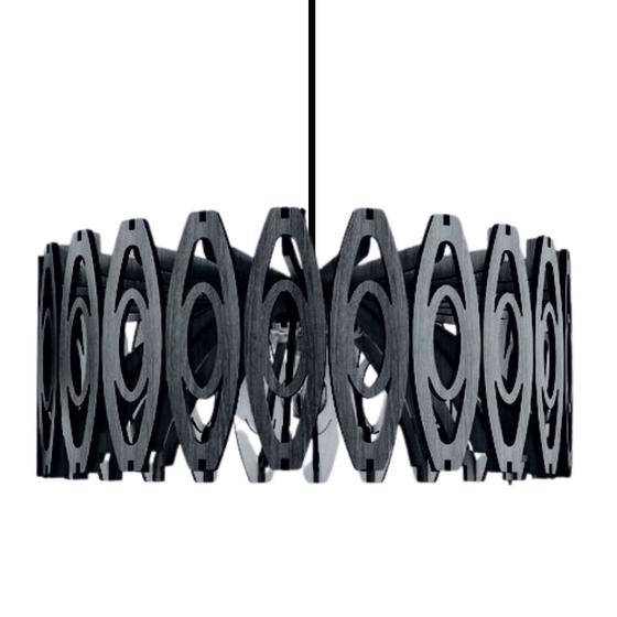 Luminária Teto tipo Pendente TOPÁZIO MDF Completa 02 bolas Cor