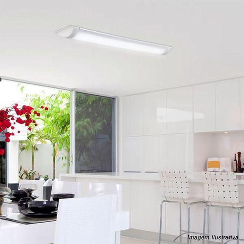 Luminária Tubular De Sobrepor Led Slim 20w 60cm Branco Frio Nem
