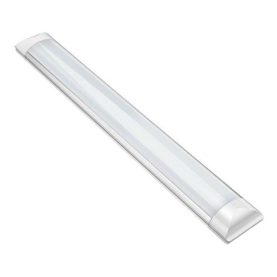 Imagem de Luminária Tubular Flat 60cm Led 18w Sobrepor Slim Calha