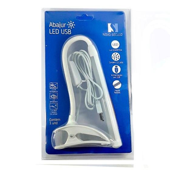 Imagem de Luminária USB Luz Led Flexível C/ Prendedor Para Mesa